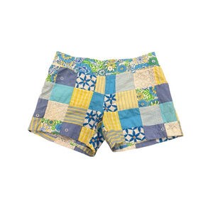 Lilly Pulitzer Shorts Size 2 Blue Yellow Patchwork
